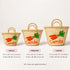 Carrot Market Basket, Moroccan Straw Tote, Handwoven Palm Leaf Bag, Grocery Basket, Farmhouse Market Bag