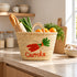 Carrot Market Basket, Moroccan Straw Tote, Handwoven Palm Leaf Bag, Grocery Basket, Farmhouse Market Bag