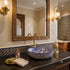 Grace your vanity counter with an Art of handmade ceramic oval floral sink.
