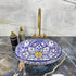 Grace your vanity counter with an Art of handmade ceramic oval floral sink.