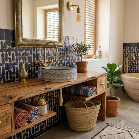Illuminate your vanity with an Art of handmade ceramic round sink.
