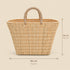 Moroccan Straw Basket, Handwoven Market Tote, Natural Palm Leaf Bag