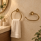 Handcrafted Moroccan Engraved Solid Brass Towel Ring & Open Toilet Paper Holder