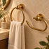 Handcrafted Moroccan Engraved Solid Brass Towel Ring & Open Toilet Paper Holder