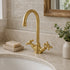 Single-Hole Bathroom Faucet with Cross Handles – Unlacquered Brass