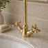 Single-Hole Bathroom Faucet with Cross Handles – Unlacquered Brass