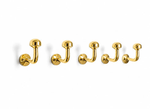 Handmade minimalist brass wall hook for modern home decor