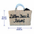 Handcrafted Straw Beach Bag with Black Handles and Stylish “Summer Beach” Design