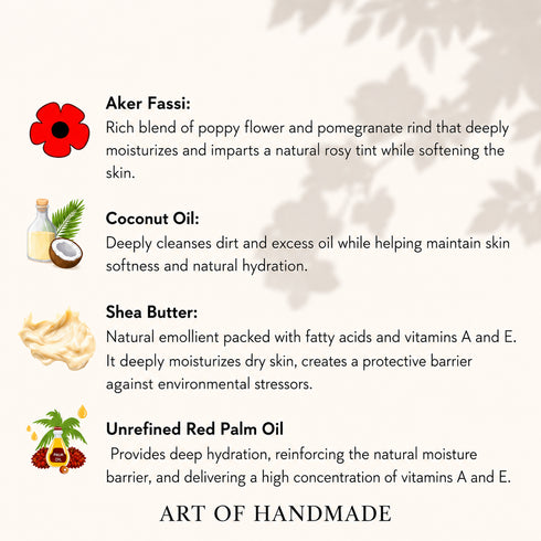Aker Fassi Moroccan Cleansing Soap Bar – Poppy & Pomegranate