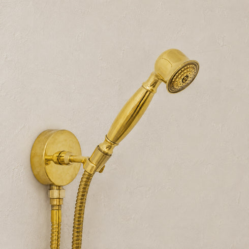 Moroccan Solid Brass Vintage Bathroom Faucet Set – Handmade Traditional Cross Handle Taps
