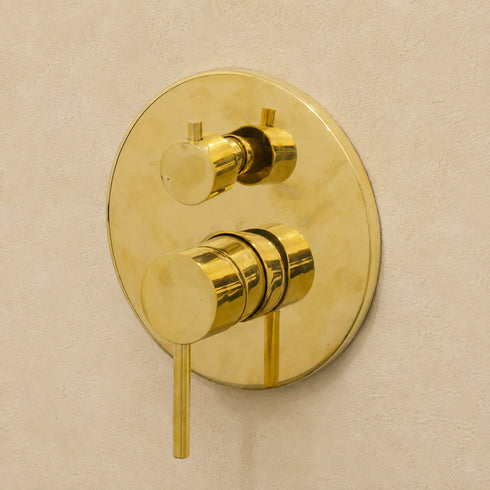 Handcrafted Brass Shower System with Rainfall Showerhead, Hand Shower & Concealed Mixer