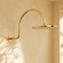 Handcrafted Brass Gooseneck Rain Shower with Square Showerhead