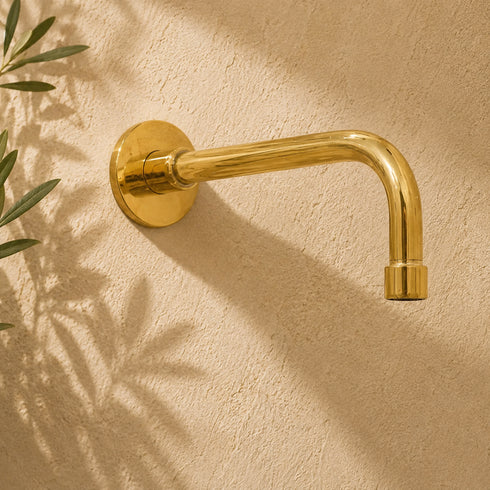 Handcrafted Brass Ceiling & Wall Shower System with Rainfall Showerhead and 3-Valve Mixer