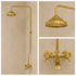 Polished Brass Exposed Shower System – Vintage Rainfall Shower with Tub Filler
