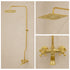 Polished Brass Exposed Shower System – Vintage Rainfall Shower with Tub Filler