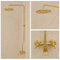 Polished Brass Exposed Shower System – Vintage Rainfall Shower with Tub Filler
