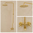 Polished Brass Exposed Shower System – Vintage Rainfall Shower with Tub Filler