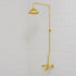 Polished Brass Exposed Shower System – Vintage Rainfall Shower with Tub Filler