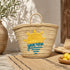 Handwoven Moroccan Palm Leaf Beach Basket with Sun Embroidery
