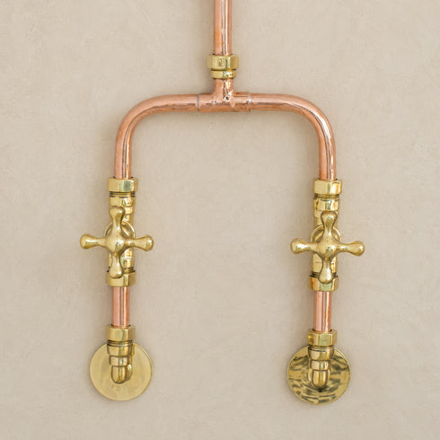 Handcrafted Copper & Brass Outdoor Shower System – Rainfall Shower