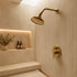 Handcrafted Unlacquered Brass Shower System with Rainfall Head & Hand Shower