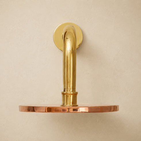 Handcrafted moroccan Copper Rain Shower Head with Solid Brass Wall Arm