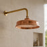 Handcrafted Copper Rain Shower Head with Solid Brass Wall Arm – Vintage Round Design