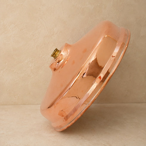 Handcrafted Copper Rain Shower Head with Solid Brass Wall Arm – Vintage Round Design