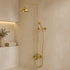 Handcrafted Unlacquered Brass Exposed Shower System with Rainfall Head