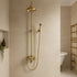 Handcrafted Unlacquered Brass Exposed Shower System with Rainfall Head