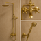 Handcrafted Unlacquered Brass Exposed Shower System with Rainfall Head