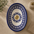 Hand-Painted Moroccan Ceramic Vessel Sink – Blue & White Oval Wash Basin