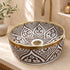 Artisan Moroccan Ceramic Countertop Basin – Brown & White