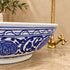 Hand-Painted Moroccan Blue & White Ceramic Vessel Sink