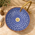 Hand-Painted Moroccan Blue Ceramic Vessel Sink with Copper Rim