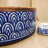 Hand-Painted Moroccan Blue Ceramic Vessel Sink with Copper Rim