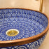 Hand-Painted Moroccan Blue Ceramic Vessel Sink with Copper Rim