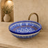 Zellige Garden Ceramic Basin – Blue & Ruby Moroccan Sink