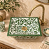 Verdant Riad Rectangular Ceramic Sink – Hand-Painted Green Vine Basin