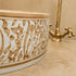 Desert Bloom Ceramic Vessel Sink – Sand Floral Moroccan Basin