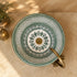 Emerald Riad Ceramic Vessel Sink – Green Geometric Moroccan Basin