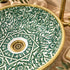 Jardin de Fès Ceramic Vessel Sink – Green Floral Basin with Brass Rim