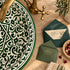 Verdant Riad Floral Ceramic Vessel Sink – Green & White Artisan Basin