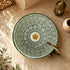 Emerald Mosaic Moroccan Vessel Sink – Green Geometric Ceramic Basin