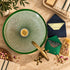 Hand-Painted Moroccan Ceramic Vessel Sink – Green Geometric Design