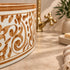 Hand-Painted Moroccan Ceramic Vessel Sink – Brown Floral Arabesque Design