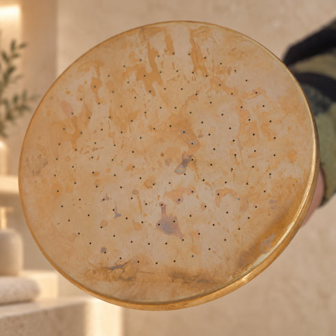 Handcrafted Round Brass Rain Shower Head – Unlacquered Vintage Finish