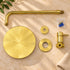 Handcrafted Brass Rain Shower System – Round Shower Head with Curved Wall Arm