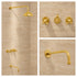 Complete Brass Shower System – Round Rain Shower Head with Cross Handles & Tub Spout