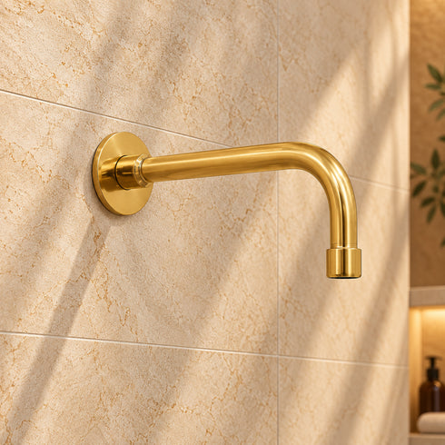 Complete Brass Shower System – Round Rain Shower Head with Cross Handles & Tub Spout